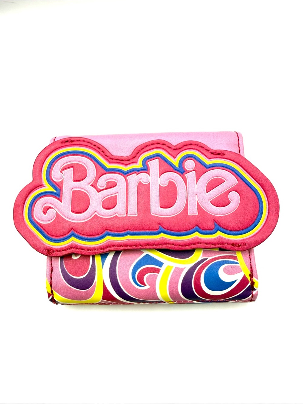 Loungefly Barbie Pink Logo Wallet with Multicolor Swirl Accents